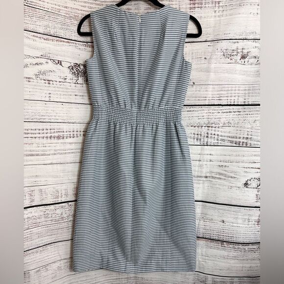 AKRIS Punto Dress Womens Size 4 Blue Striped Fit and Flare Preppy Knee length - Picture 3 of 10